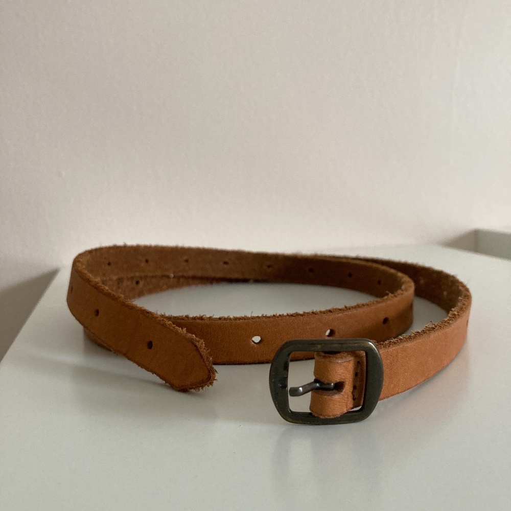 EUC Skinny Tan Leather Club Monaco Belt